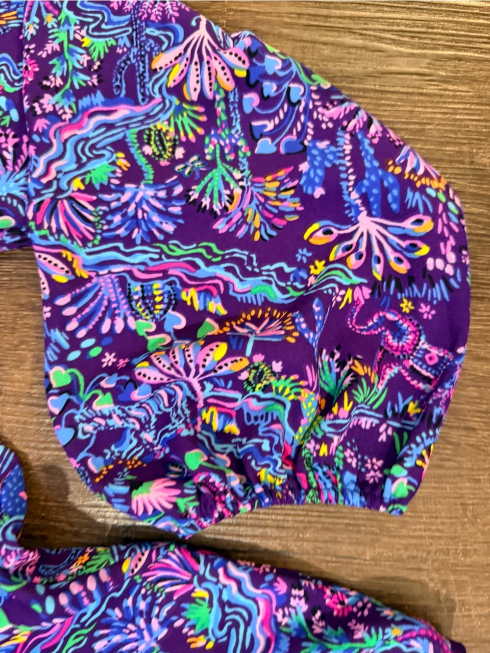 Lilly Pulitzer Purple Floral Button-Front Blouse XL - Picture 6 of 11
